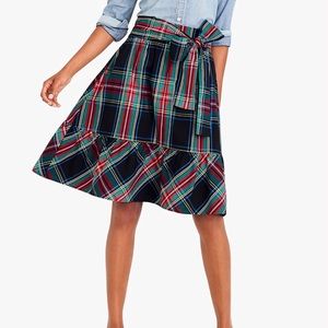 JCrew Plaid Big Bow Midi Skirt